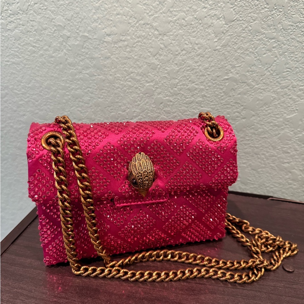 Kurt Geiger Pink Mini Bag with Gold Chain